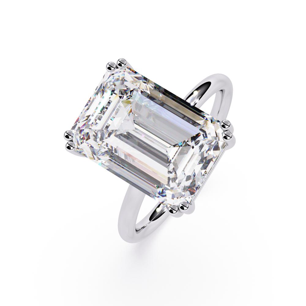 The Nori Emerald Double Claw With Basket Prong Engagement Ring