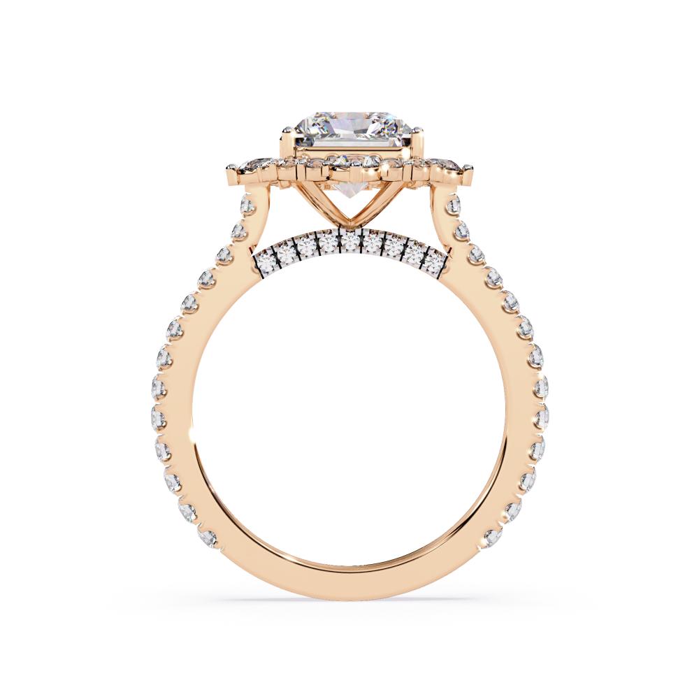 The Livia Radiant Fancy Halo With Pave Band Engagement Ring