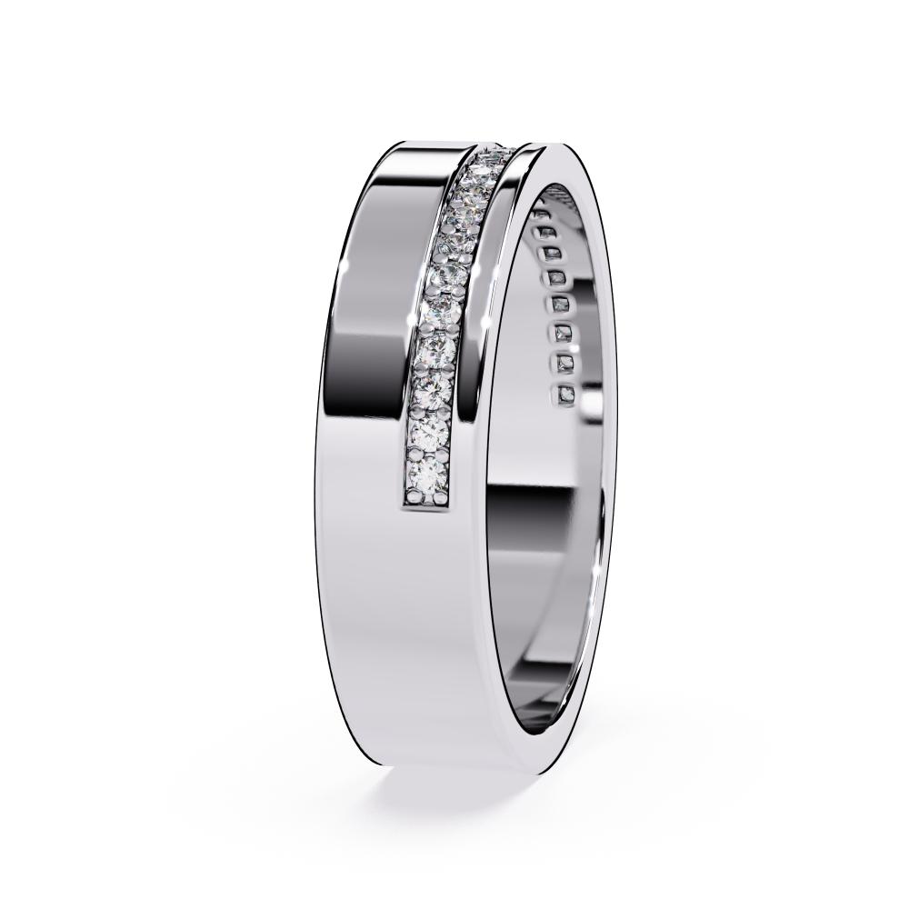 The Francis Diamond Grooved Comfort Fit Wedding Band