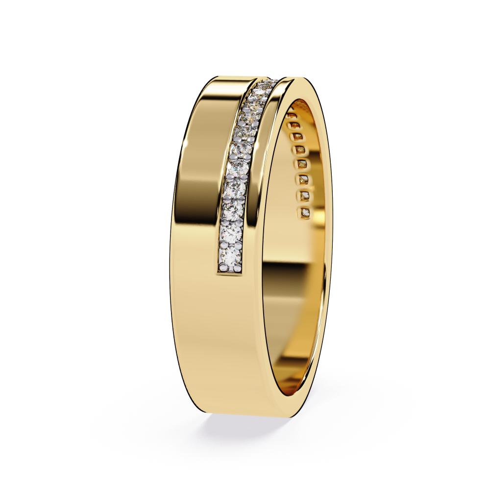 The Francis Diamond Grooved Comfort Fit Wedding Band