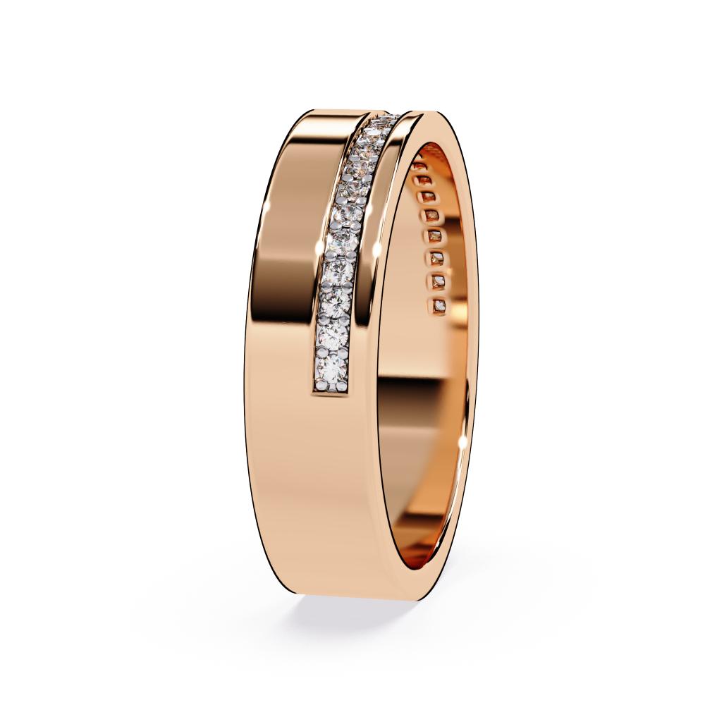 The Francis Diamond Grooved Comfort Fit Wedding Band