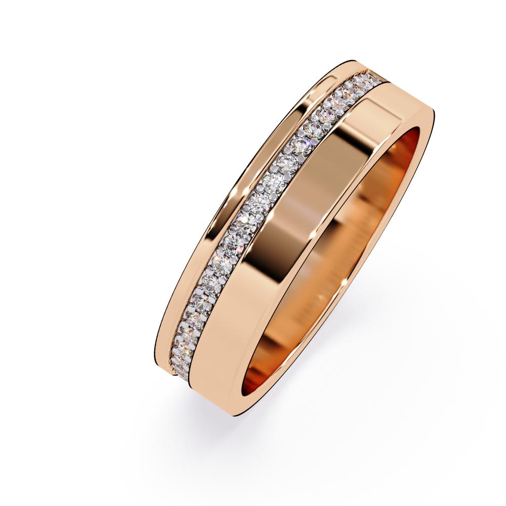 The Francis Diamond Grooved Comfort Fit Wedding Band
