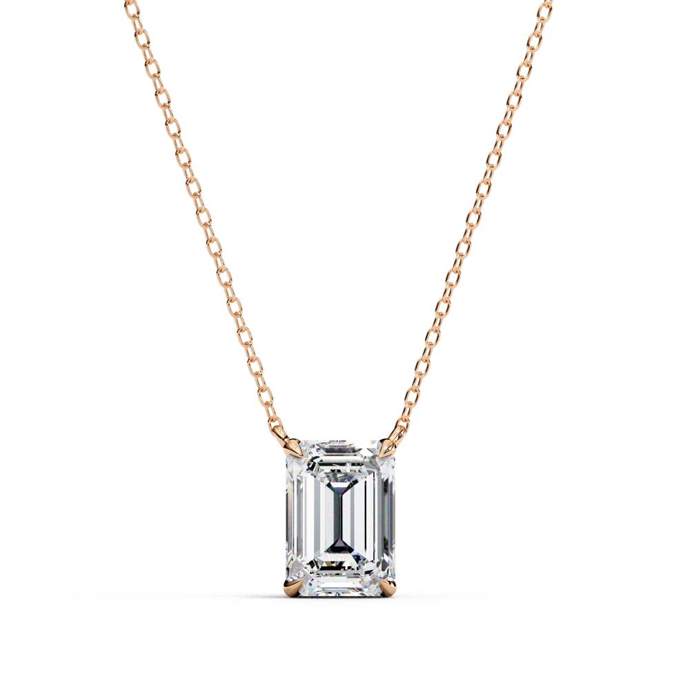 The Ella Emerald Solitaire Pendant With Chain