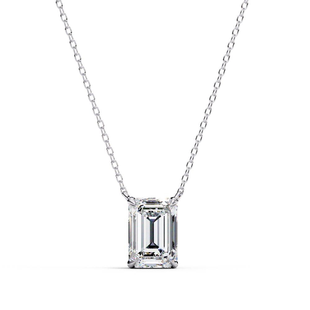 The Ella Emerald Solitaire Pendant With Chain