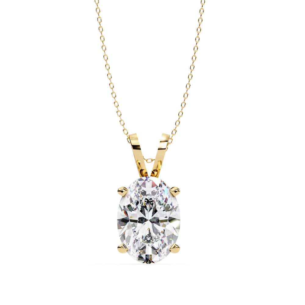 The Sophia Oval Solitaire Pendant With Chain