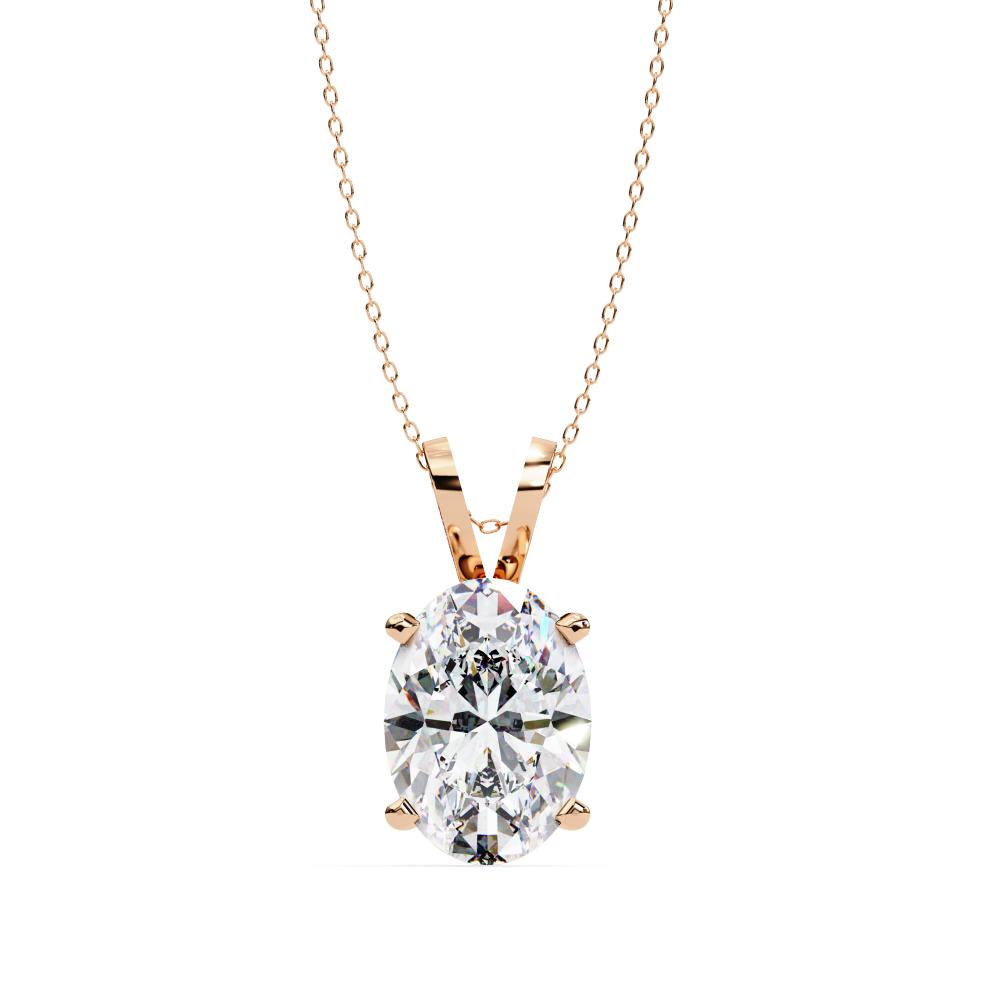 The Sophia Oval Solitaire Pendant With Chain