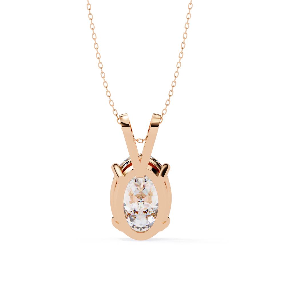 The Sophia Oval Solitaire Pendant With Chain