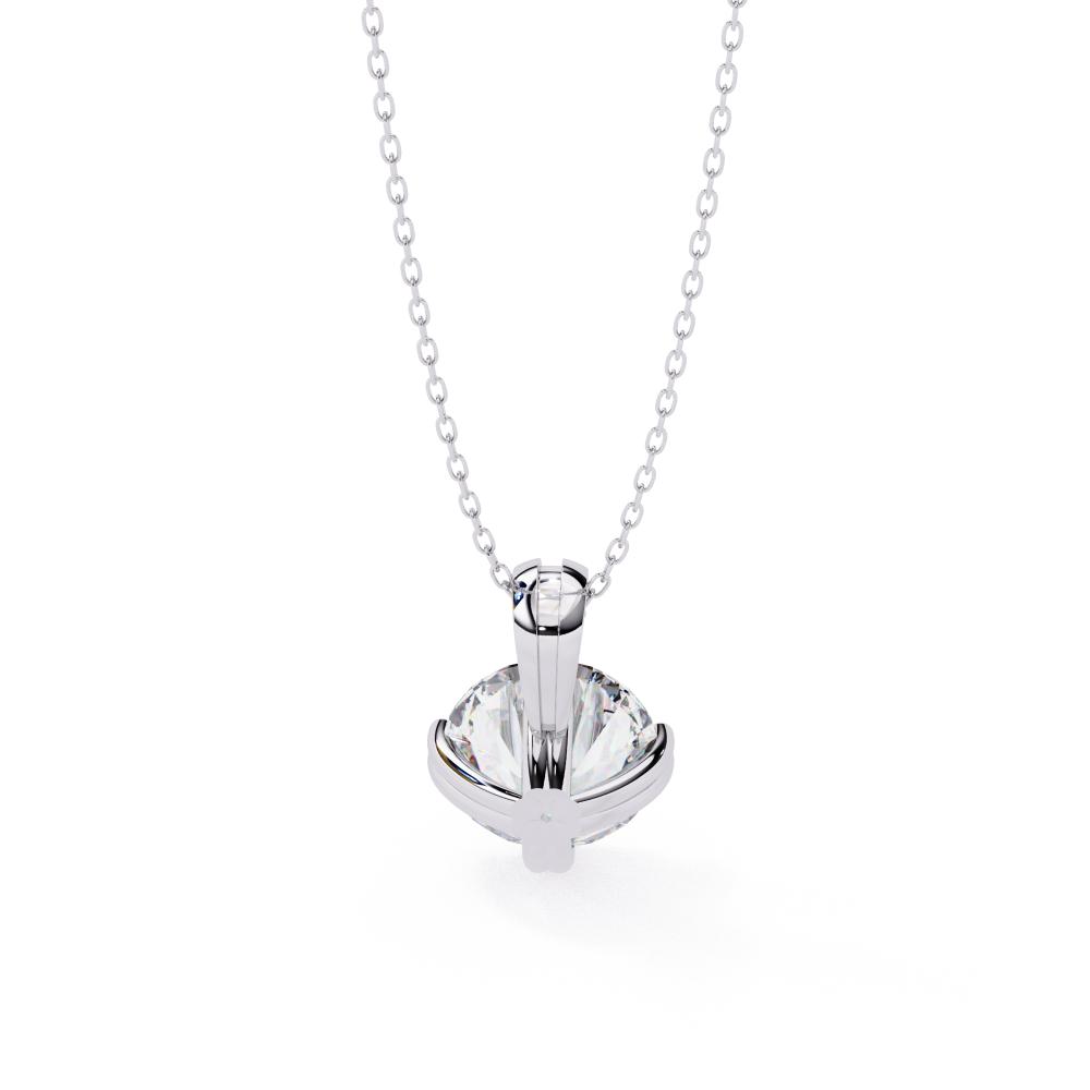 The Isla Round Double Claw Prong Pendant With Chain