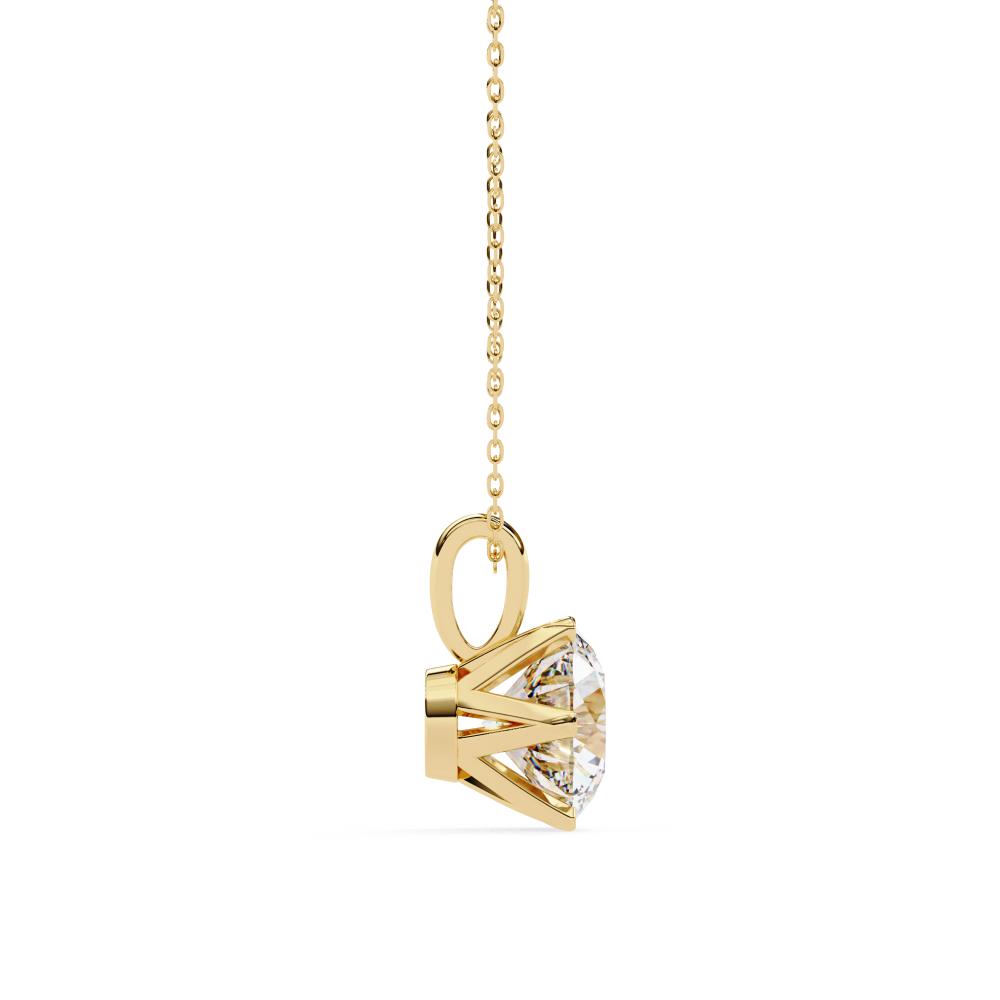 The Eliana Round Six Claw Prong Pendant With Chain