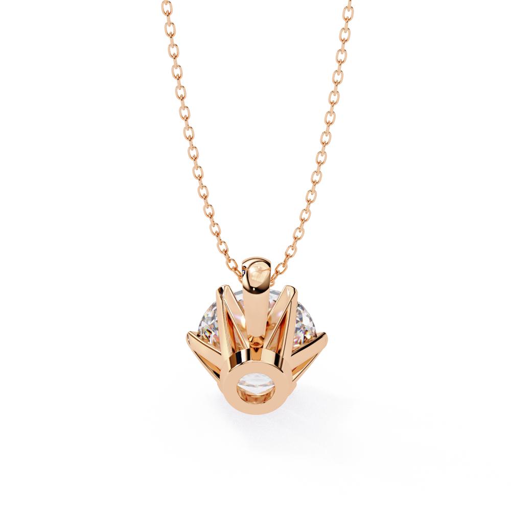 The Eliana Round Six Claw Prong Pendant With Chain