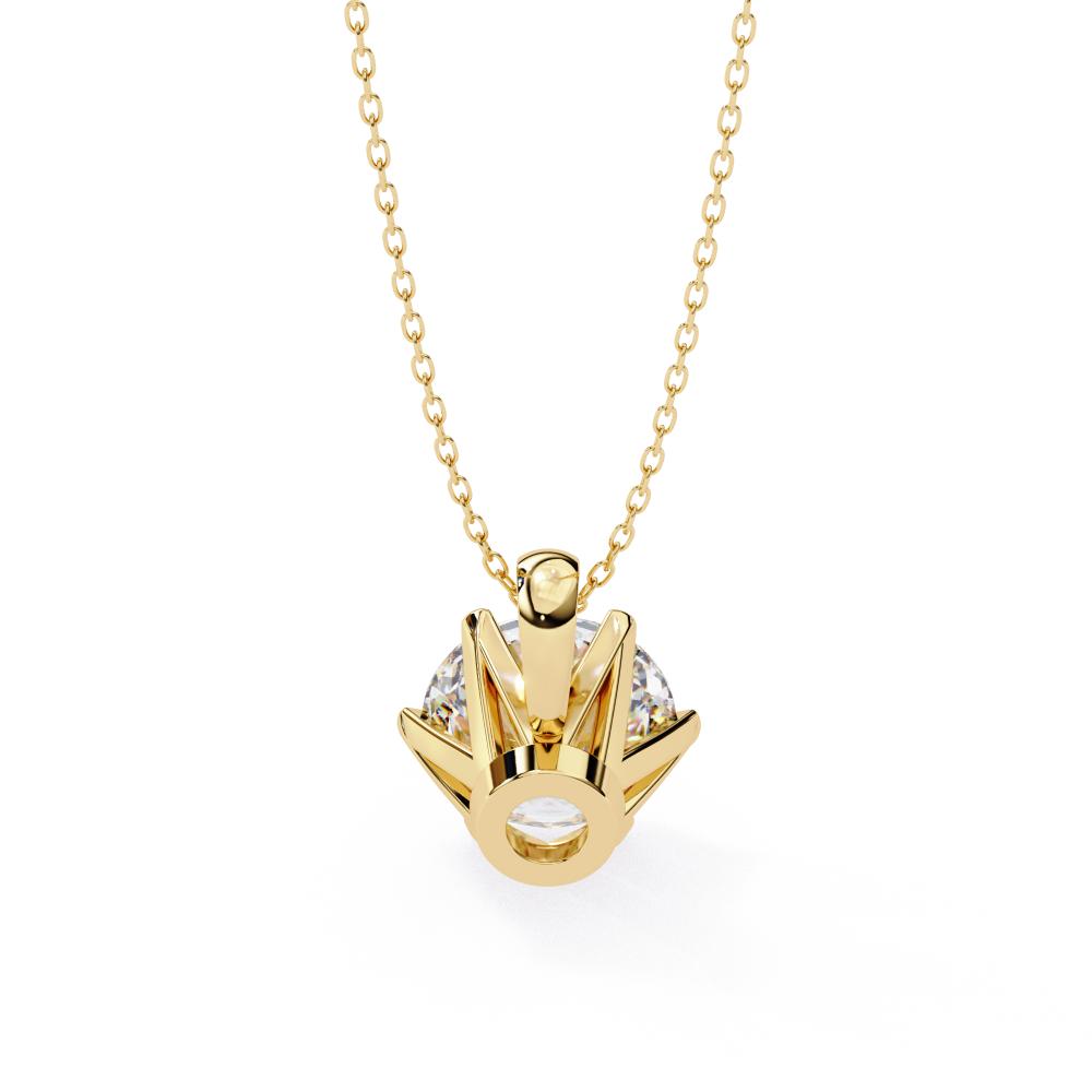 The Eliana Round Six Claw Prong Pendant With Chain