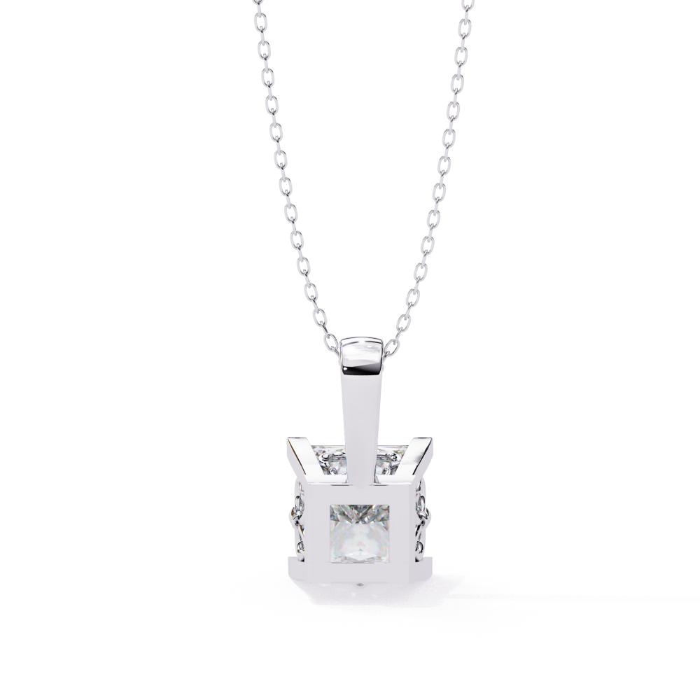 The Zoe princess solitaire embody prong pendant with chain