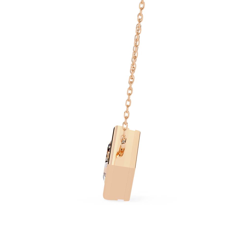 The Olivia Princess Bezel Set Solitaire Pendant With Chain