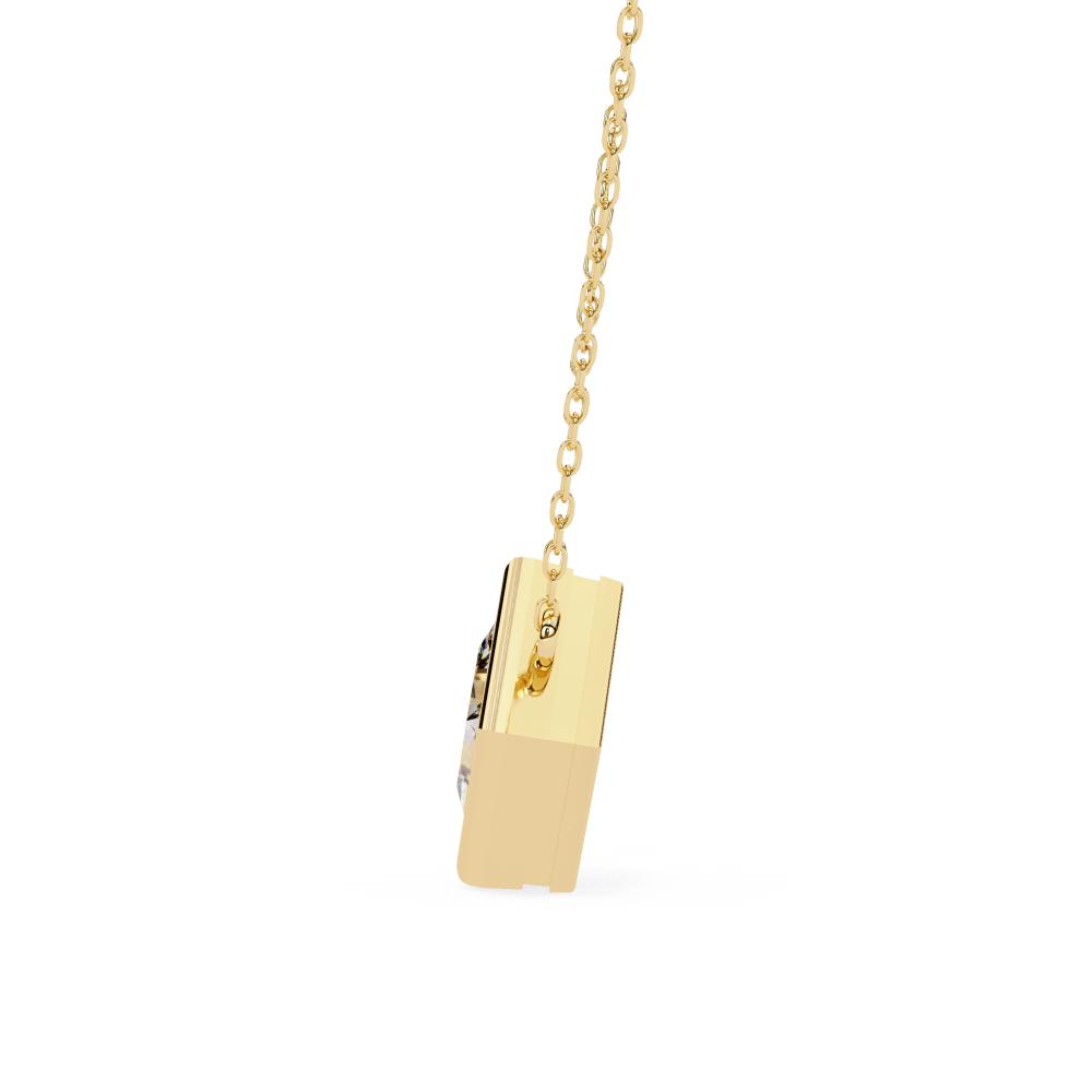 The Olivia Princess Bezel Set Solitaire Pendant With Chain