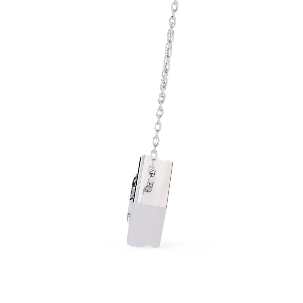 The Olivia Princess Bezel Set Solitaire Pendant With Chain