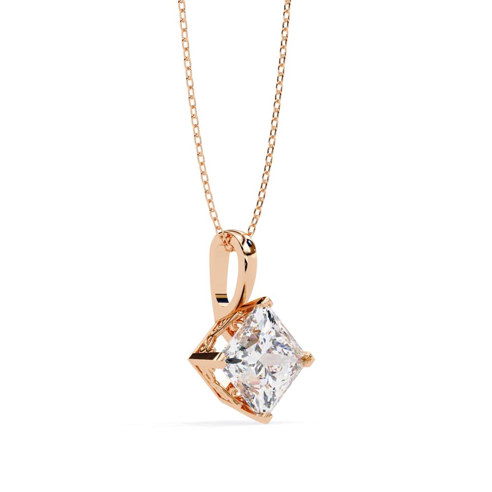 The Sophia Princess Solitaire pendant With Chain