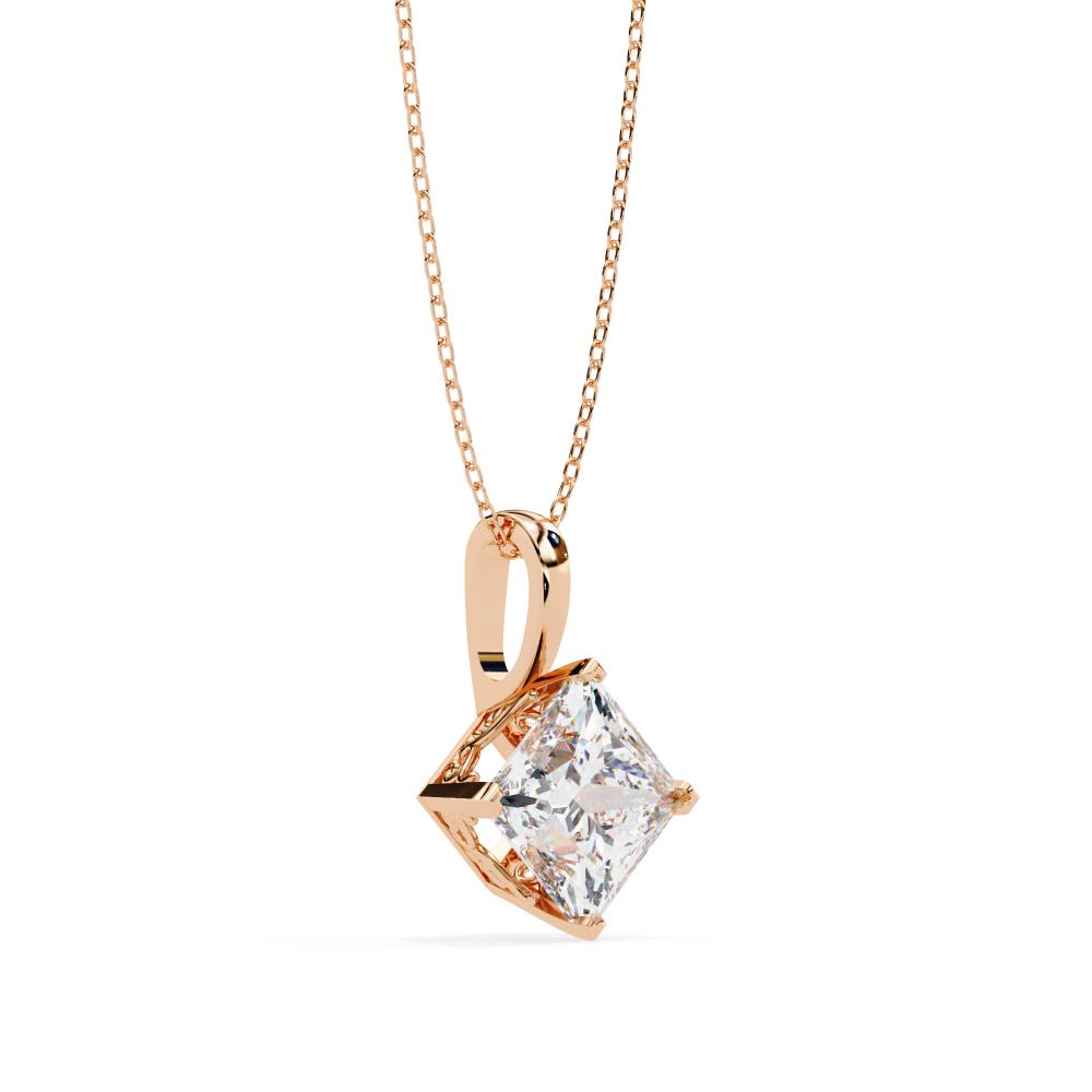 The Sophia Princess Solitaire pendant With Chain