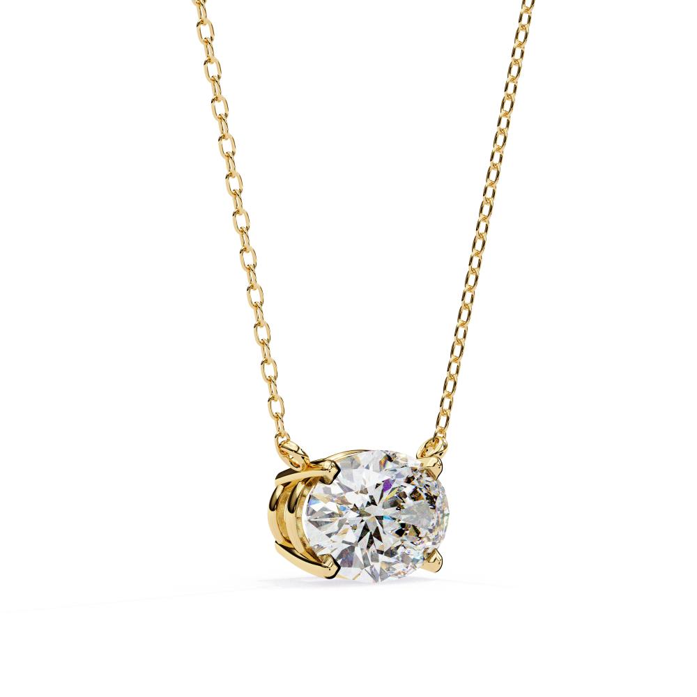 The Layla Oval Solitaire Pendant With Chain