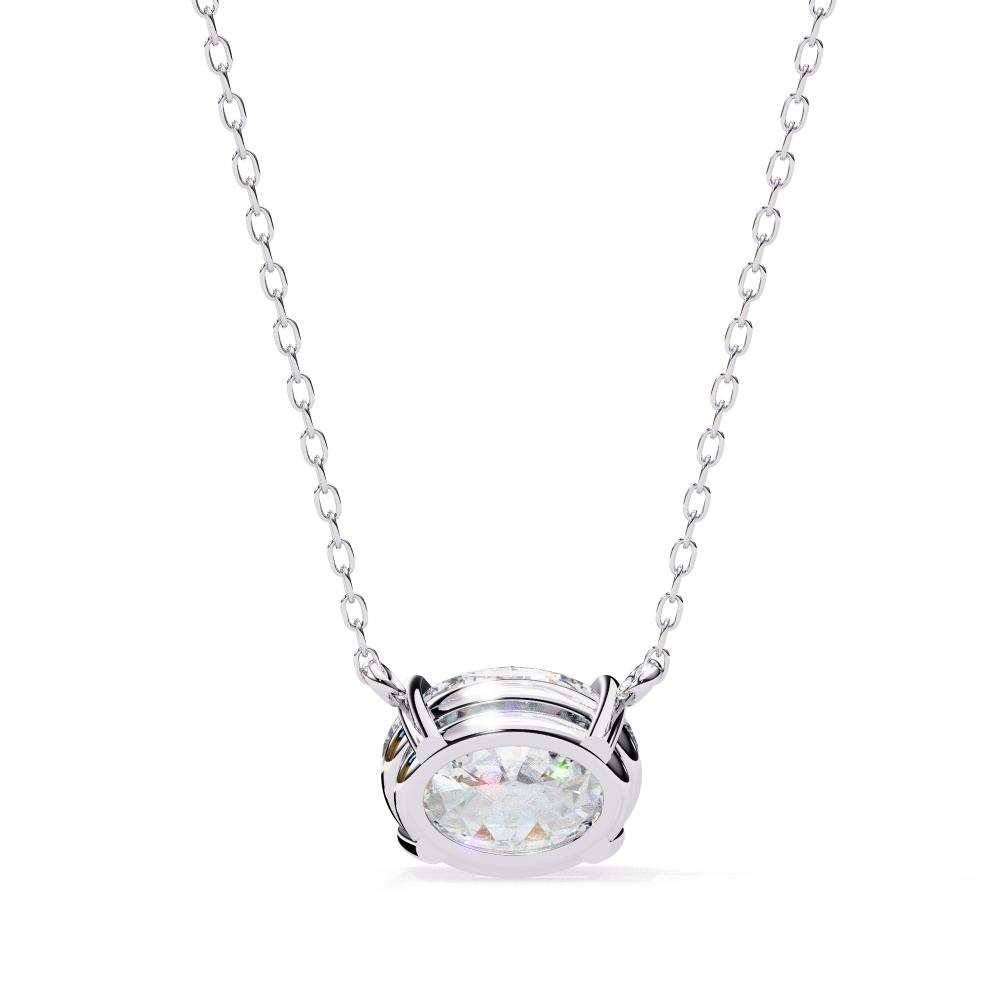 The Layla Oval Solitaire Pendant With Chain