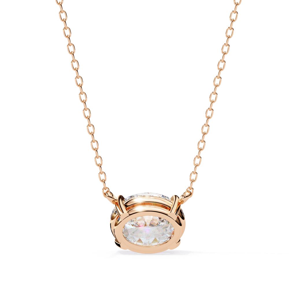 The Layla Oval Solitaire Pendant With Chain