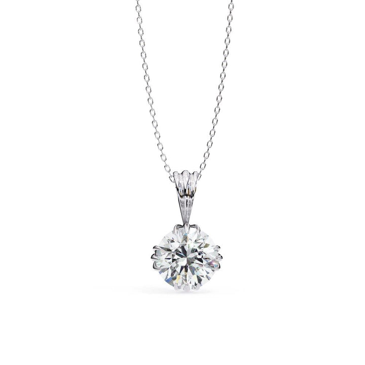 The Gianna Round Unique Prong Pendant With Chain