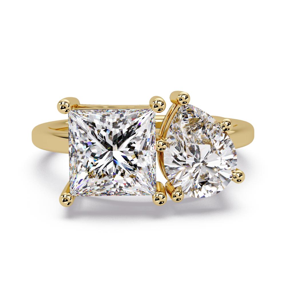 The Elena Princess & Pear Toi Et Moi Engagement ring
