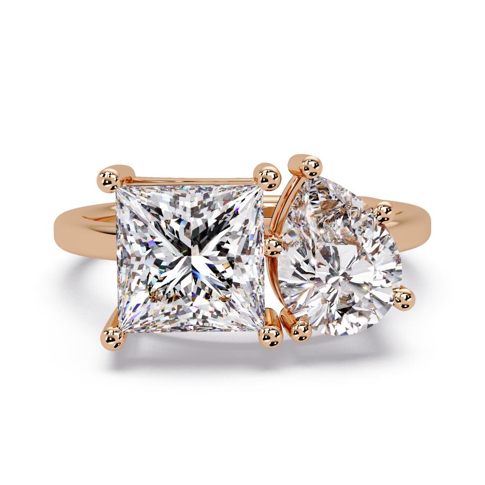 The Elena Princess & Pear Toi Et Moi Engagement ring