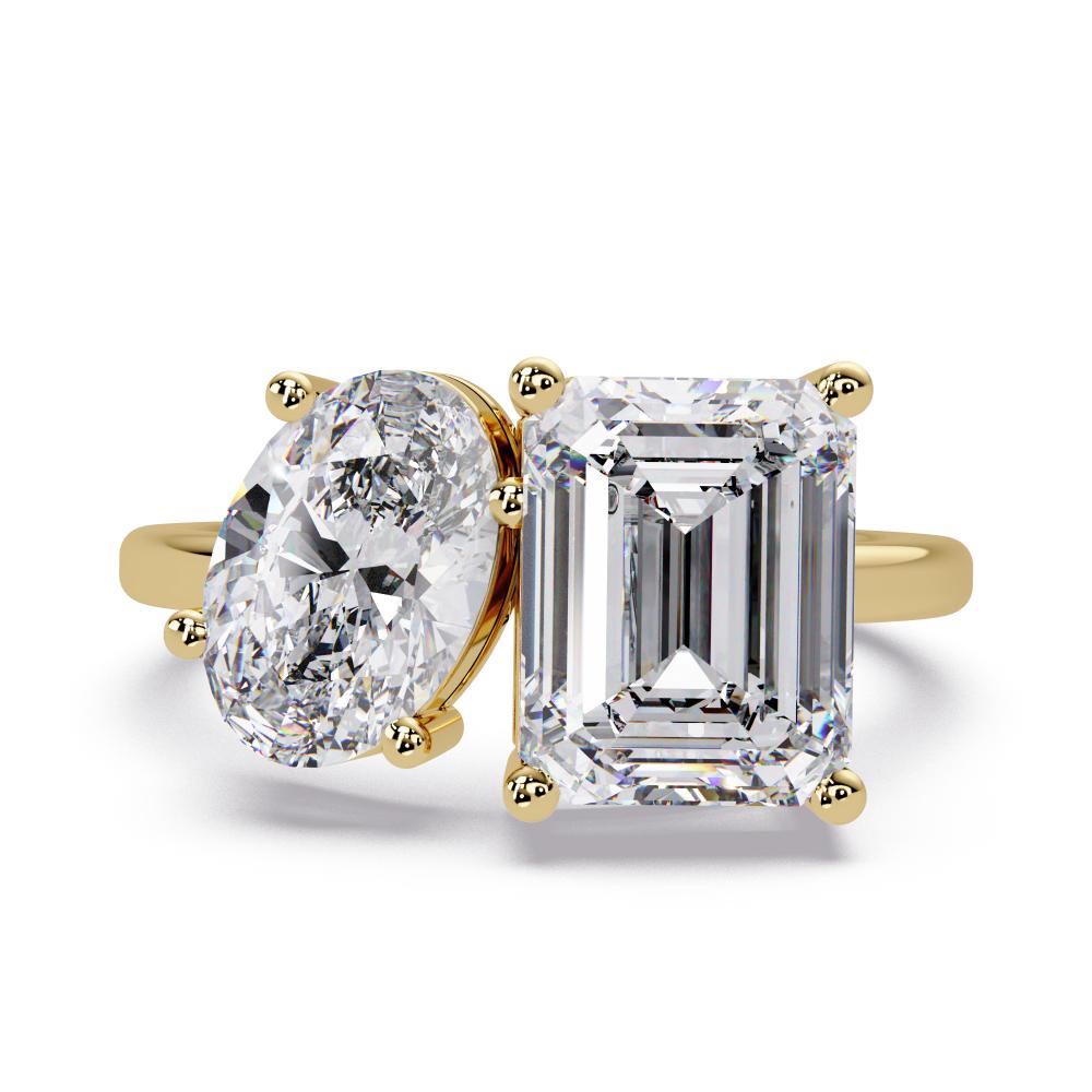 The Scottie Emerald & Oval Toi Et Moi Engagement ring