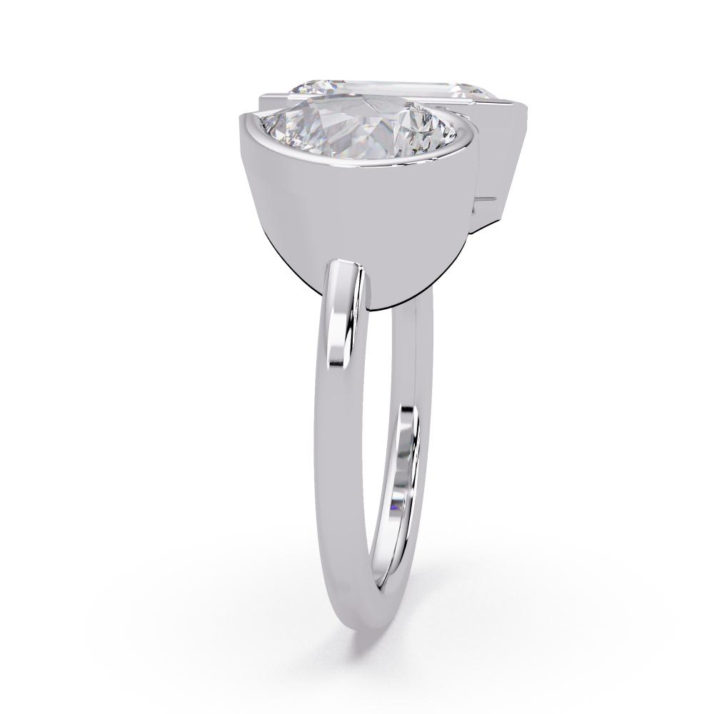 The Delilah Emerald & Pear Bezel Set Toi et Moi Engagement Ring