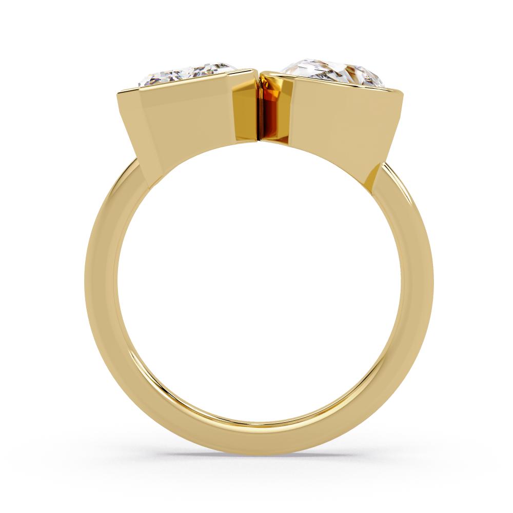 The Delilah Emerald & Pear Bezel Set Toi et Moi Engagement Ring