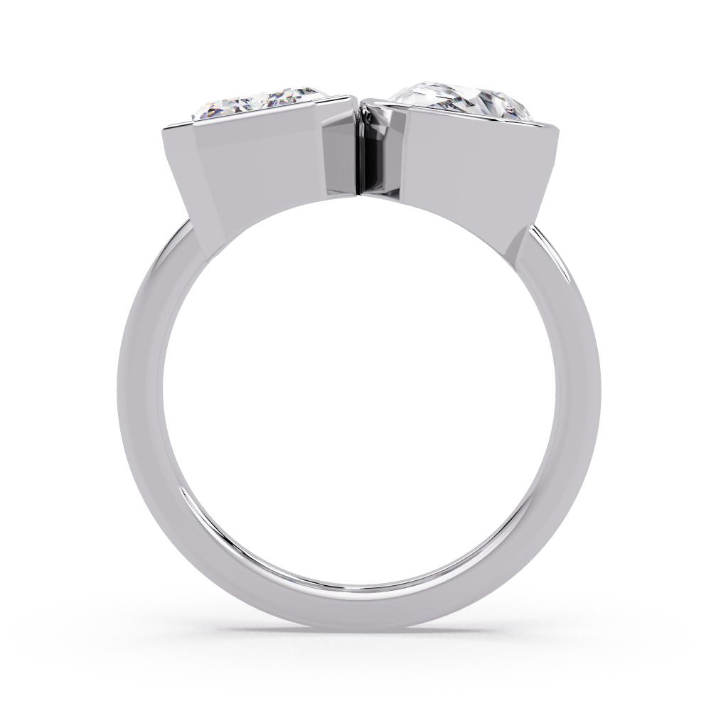 The Delilah Emerald & Pear Bezel Set Toi et Moi Engagement Ring