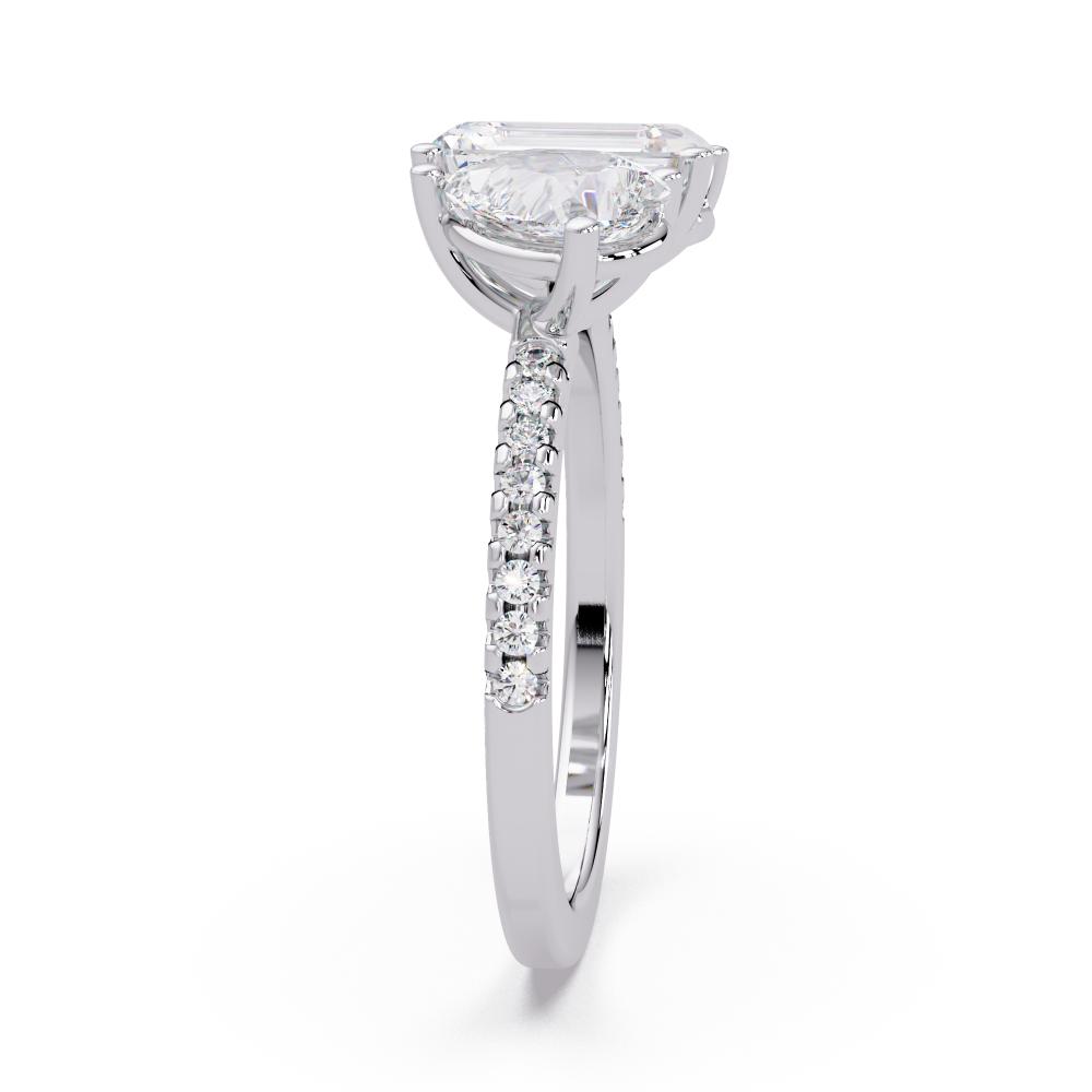 The Alice Emerald & Pear With Pave Toi Et Moi Engagement Ring