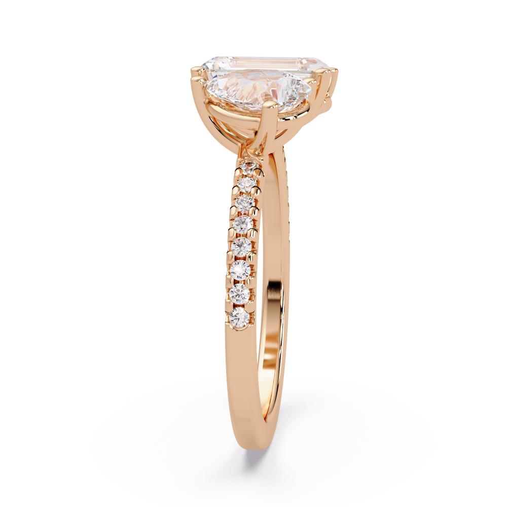 The Alice Emerald & Pear With Pave Toi Et Moi Engagement Ring