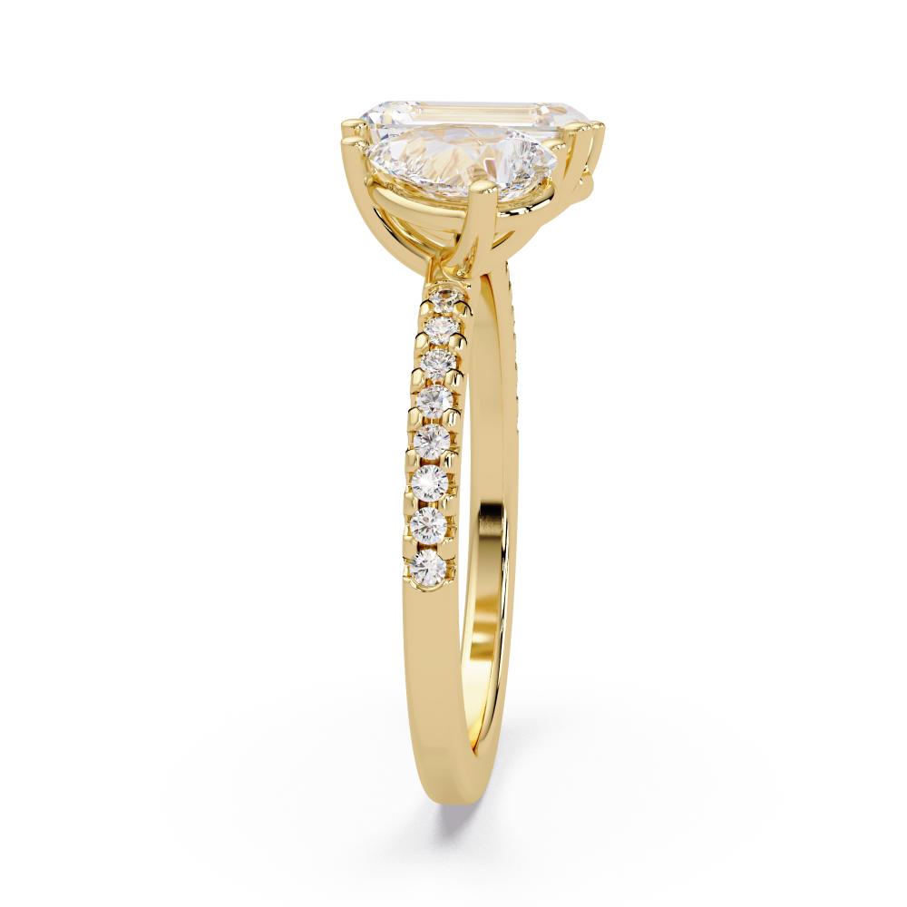 The Alice Emerald & Pear With Pave Toi Et Moi Engagement Ring