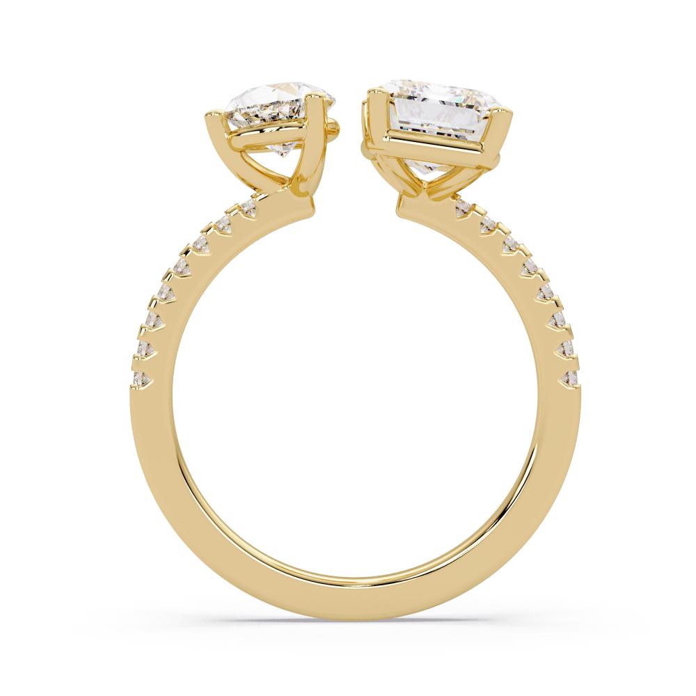 The Alice Emerald & Pear With Pave Toi Et Moi Engagement Ring