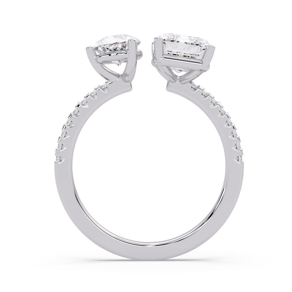 The Alice Emerald & Pear With Pave Toi Et Moi Engagement Ring