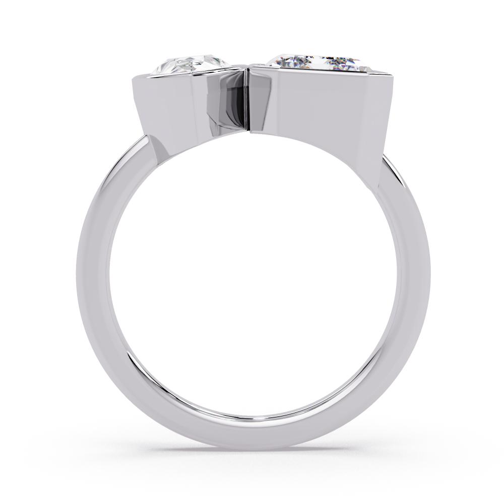 The Sofia Pear & Emerald Bezel Toi Et Moi Engagement ring