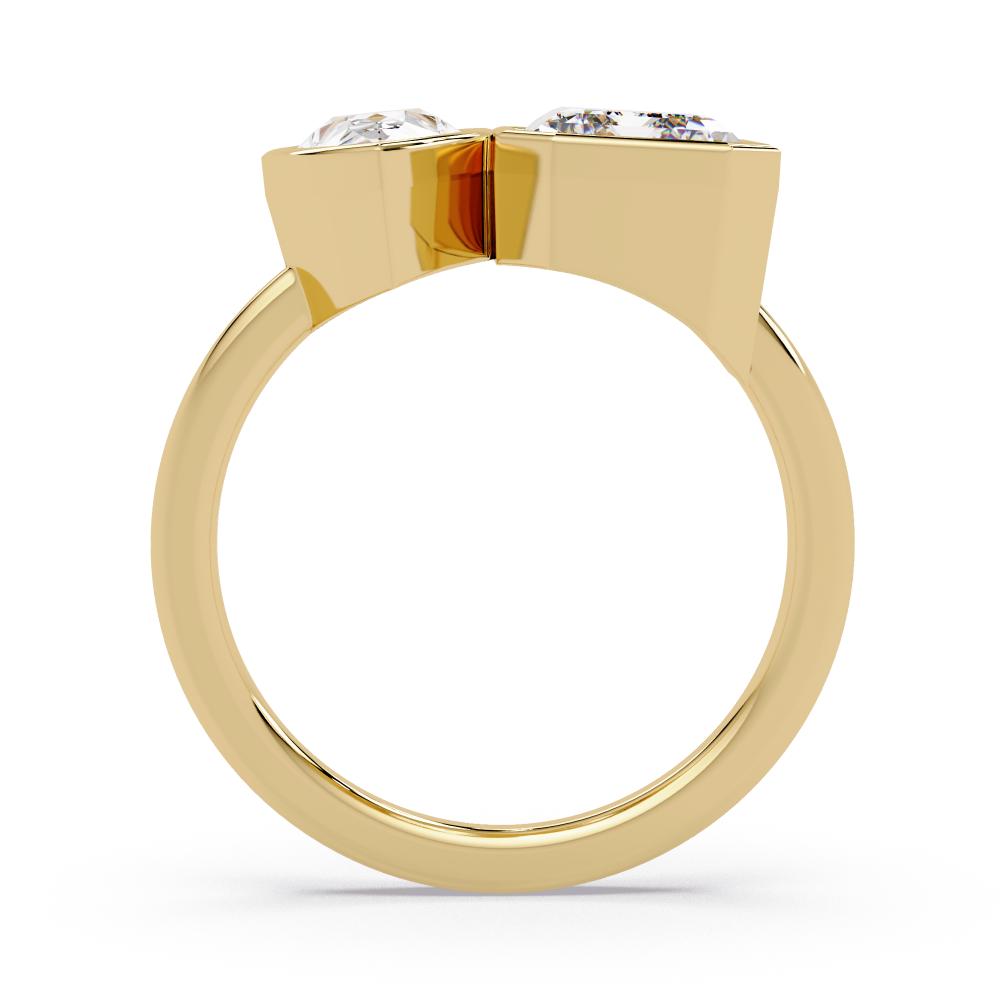 The Sofia Pear & Emerald Bezel Toi Et Moi Engagement ring