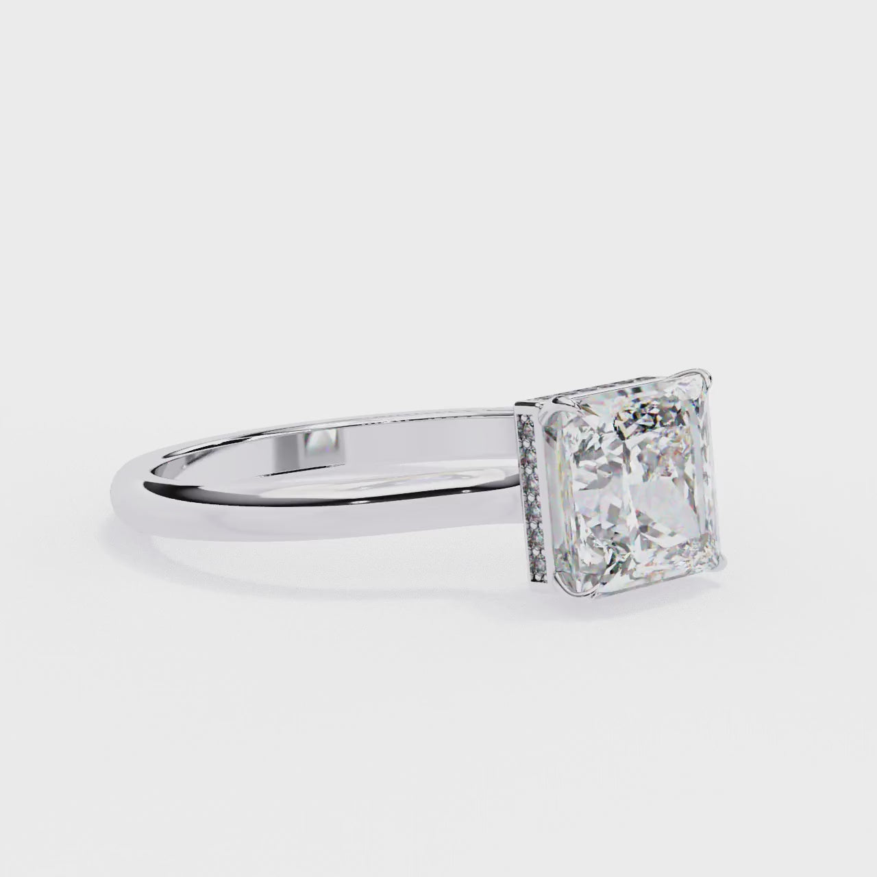 The Mindy Princess Petite Pave Hidden Halo Engagement Ring