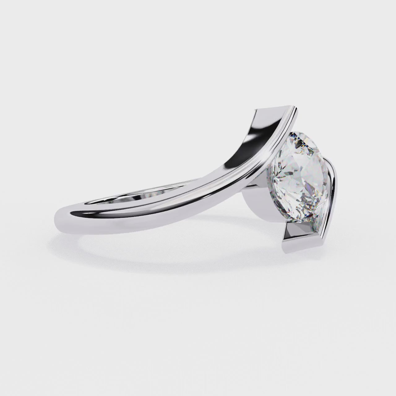 The Charity Round Solitaire Bypass Engagement Ring