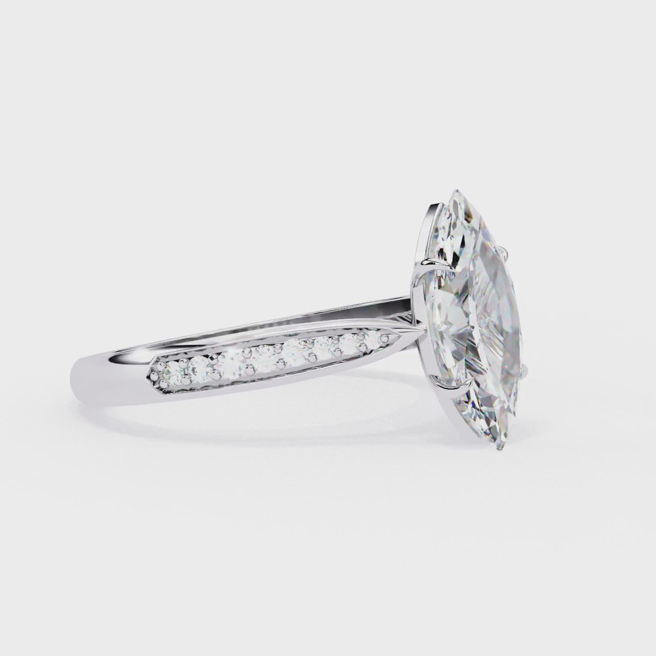 The Nataley Marquise Hidden Accent Engagement Ring