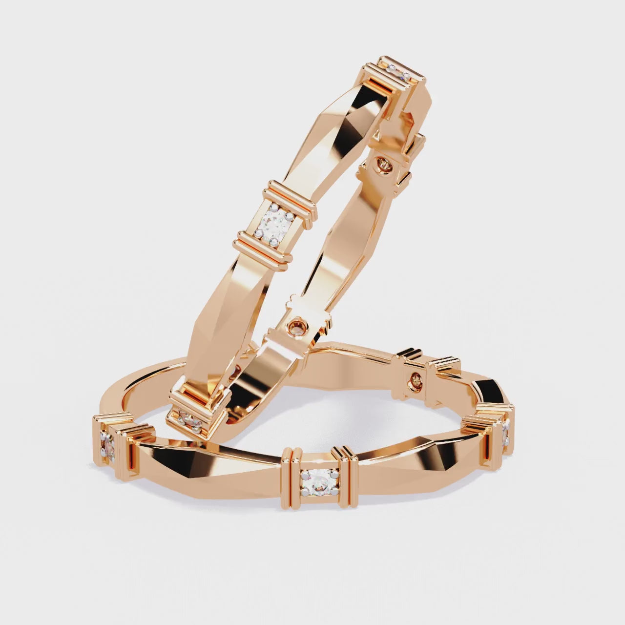 The Cruz Geometrical Stackable Wedding Band