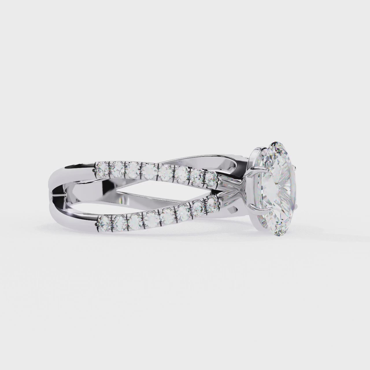 The Kolina Oval Split Shank Engagement Ring