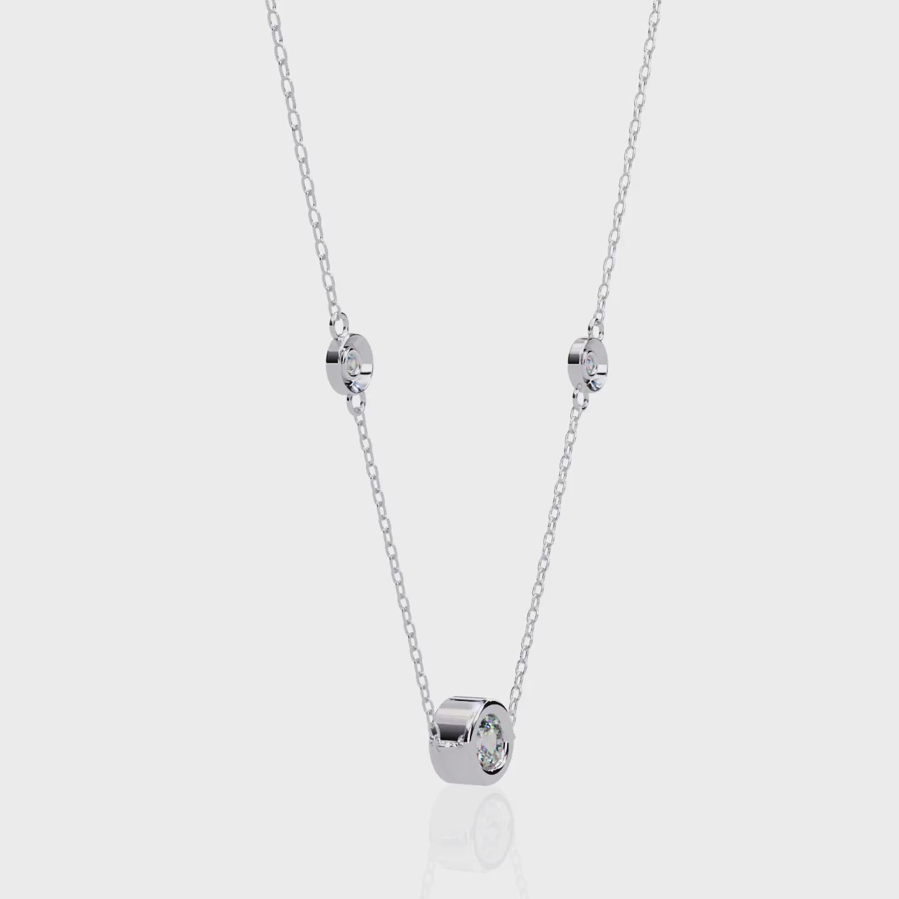 The Alana Round Cut Three Pendant Necklace
