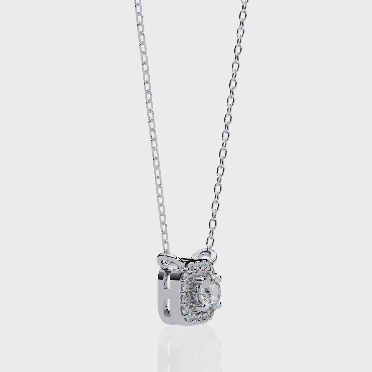The Charlotte Round Halo Pendant Necklace