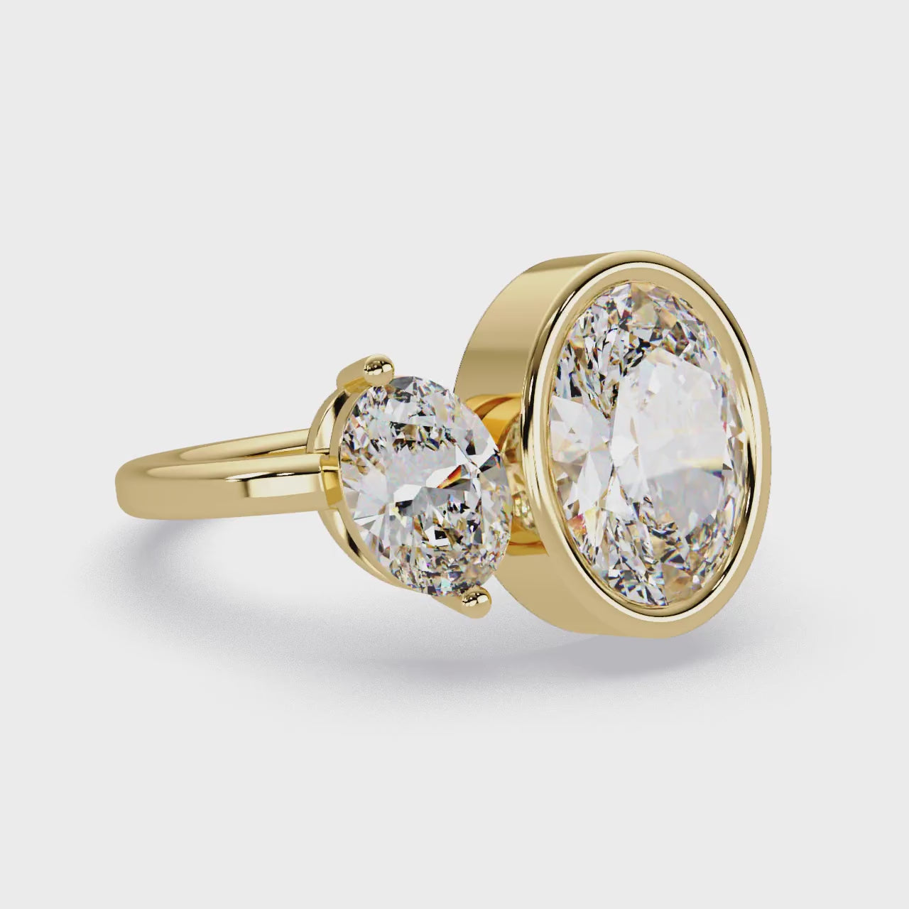 The Lillian Oval Toi Et Moi Engagement Ring