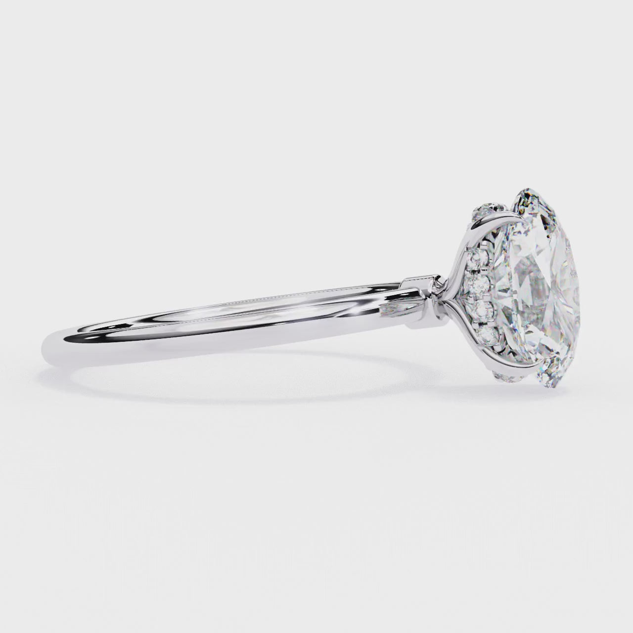 The Toney Oval Hidden Halo Engagement Ring