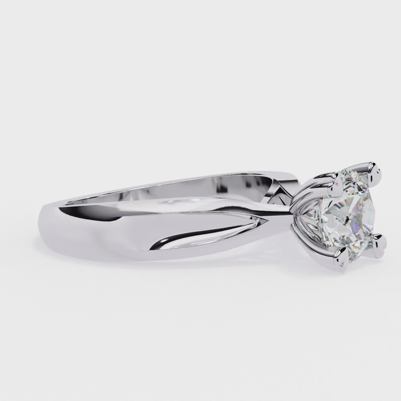 The Kelly Round Solitaire Thick Band Engagement Ring