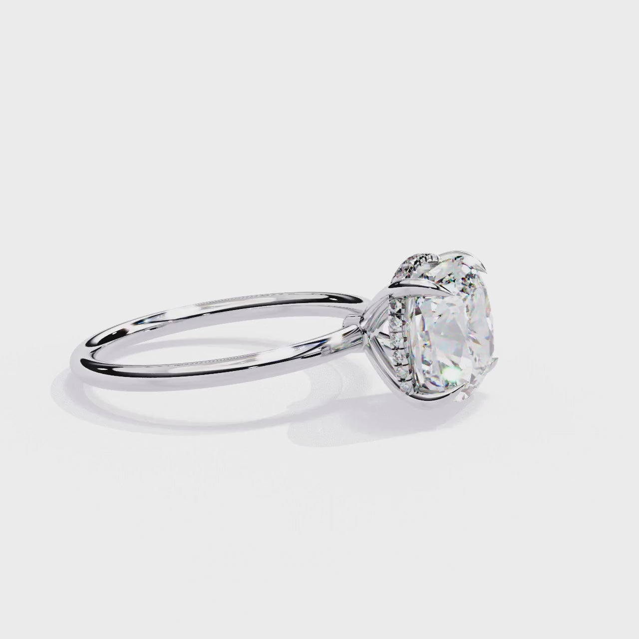The Toney Cushion Hidden Halo Engagement Ring
