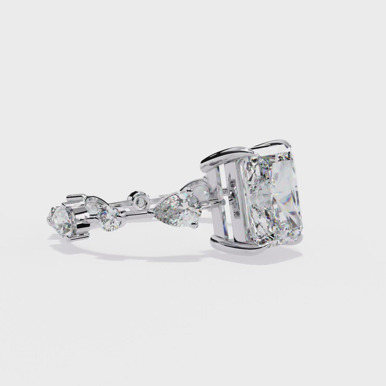 The Amelia Radiant Solitaire with Antique Band Engagement Ring